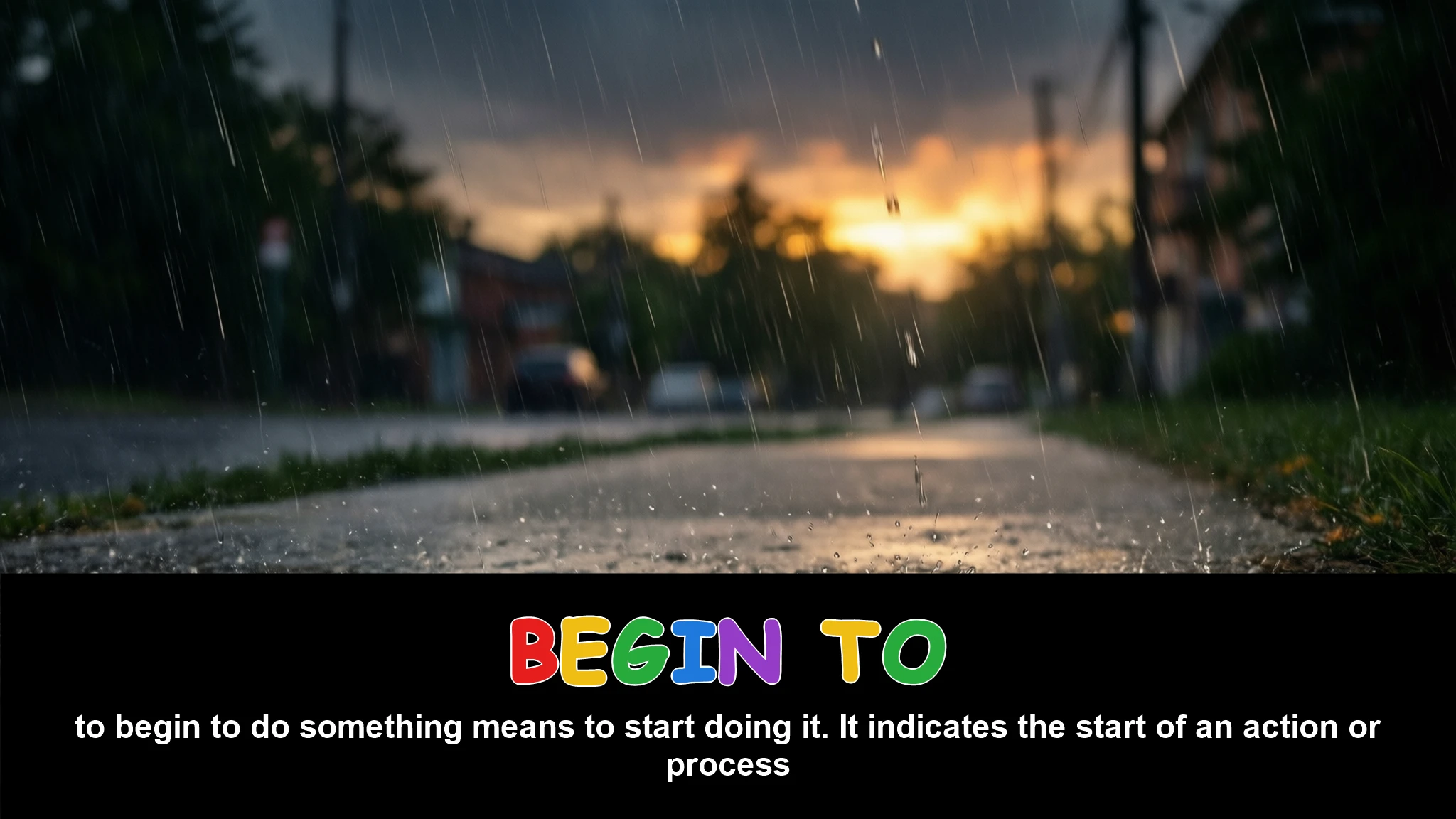English Illustration for begin to